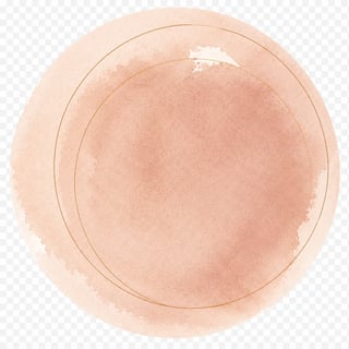Watercolor circular frame in warm peachy beige tones